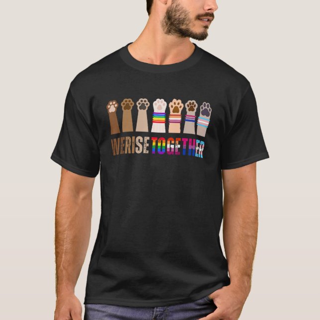 Camiseta Nos alzamos juntos en el orgullo LGBTQ+ BLM (Anverso)