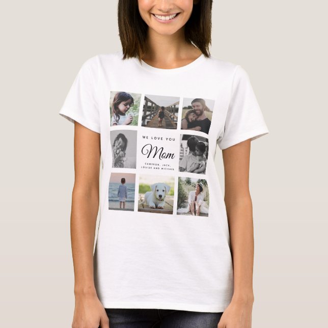 Camiseta NOS ENCANTA MAMÁ Familia Moderna 16 Collage de fot (Anverso)