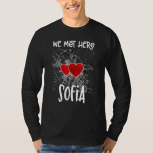 Camiseta Nos encontramos aquí en el mapa de corazones de So