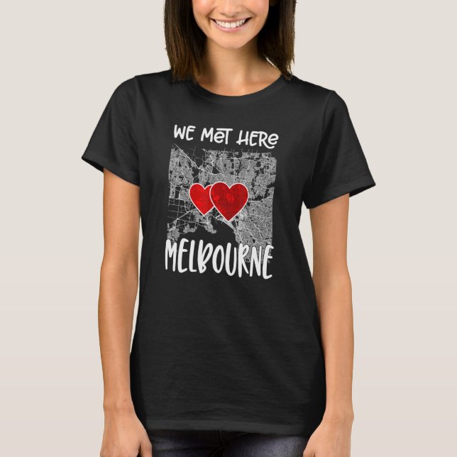 Camiseta Nos Encontramos Aquí Mapa De Melbourne. (Anverso)