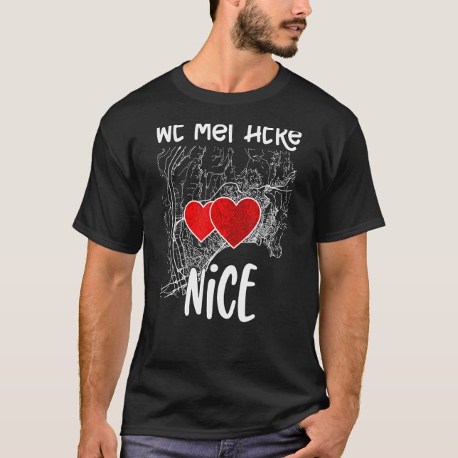 Camiseta Nos Encontramos Aquí Un Mapa De Corazón Agradable (Anverso)
