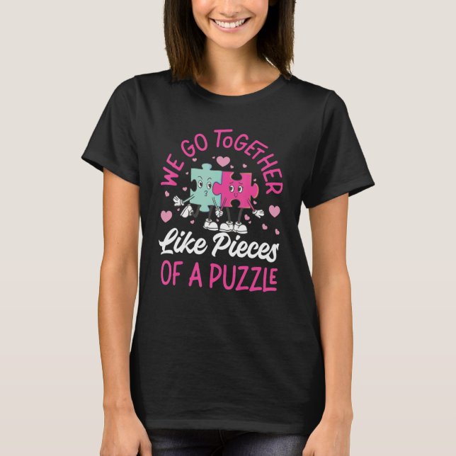 Camiseta Nos Juntamos Como Trozos De Un Rompecabezas 1 (Anverso)