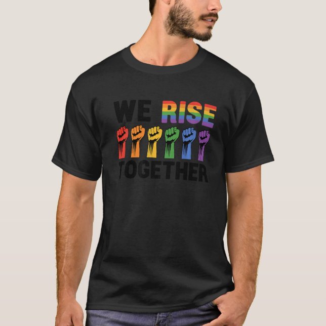 Camiseta Nos juntamos con el transexual homosexual bisexual (Anverso)