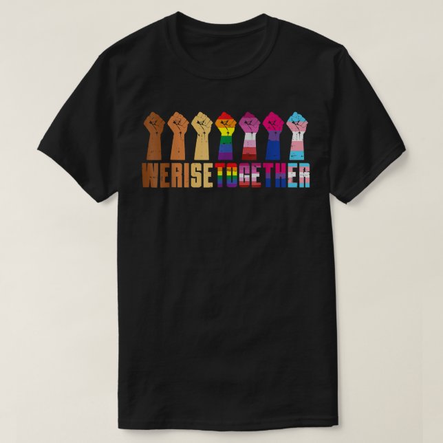 Camiseta Nos juntamos con los negros LGBT levantamos el org (Diseño del anverso)