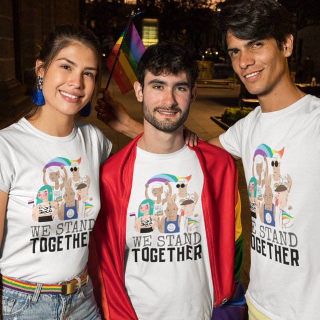 Camiseta Nos unimos al orgullo LGBTQ Unidad del pueblo (Subido por el creador)