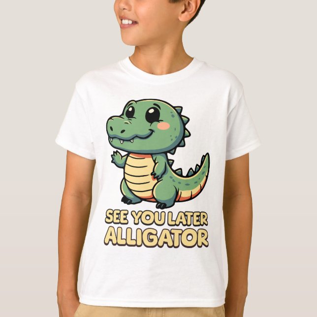 Camiseta ¡Nos Vemos Después Alligator! Pun reptil de agitac (Anverso)