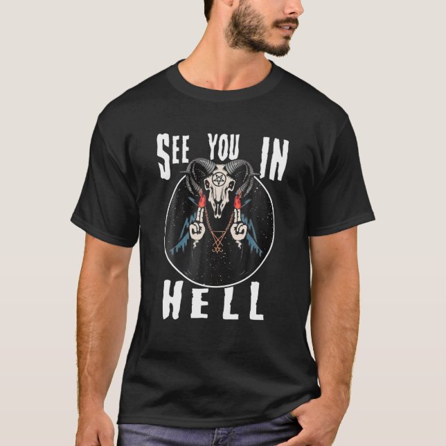 Camiseta Nos vemos en Hell Satan (Anverso)