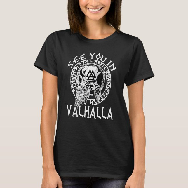 Camiseta Nos vemos en Valhalla Valknut Rune Circle Valhalla (Anverso)