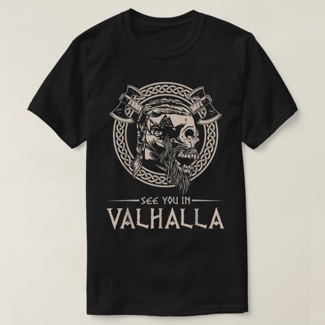 Camiseta Nos vemos en Valhalla Vikingo (Diseño del anverso)
