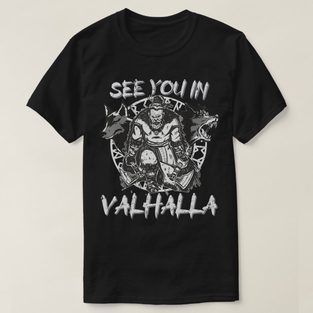 Camiseta Nos vemos en VALHALLA Vikings Nordish Odin Thor (Diseño del anverso)
