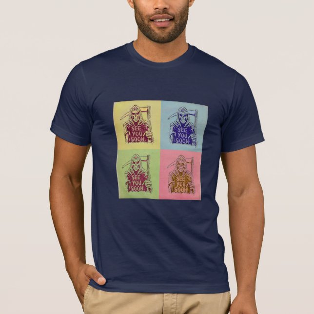 Camiseta Nos vemos pronto Grim Reaper Design Spooky Hallowe (Anverso)