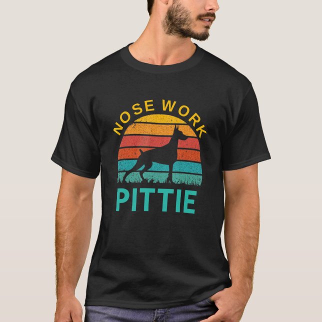 Camiseta Nose Work Pittie Dobermann Dog Silhouette (Anverso)