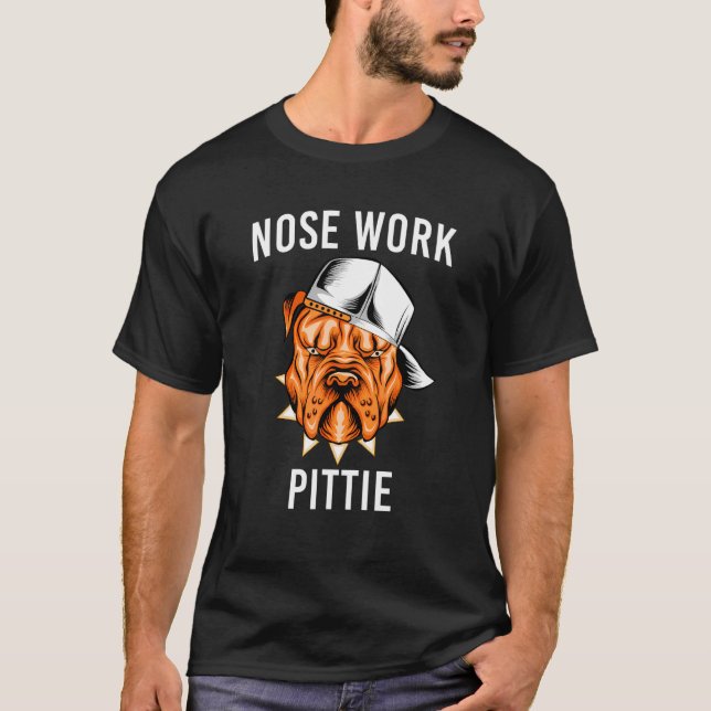 Camiseta Nose Work Pittie Pitbull Dog Head Face (Anverso)