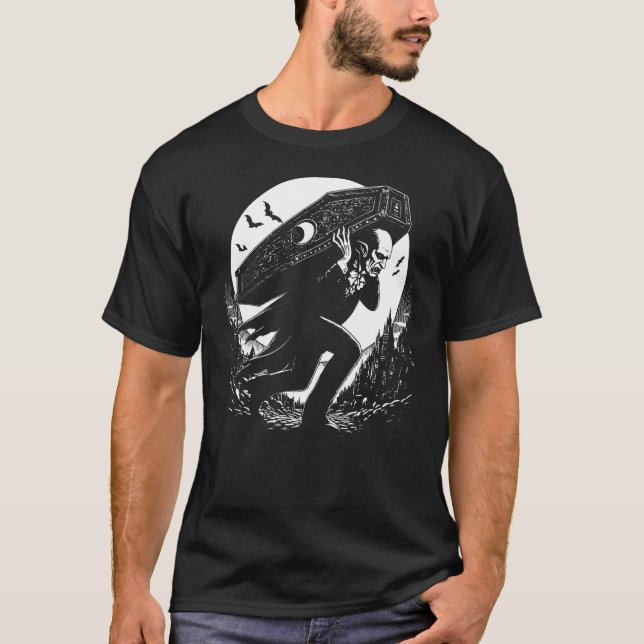 Camiseta Nosferatu llevando su ataúd (Anverso)