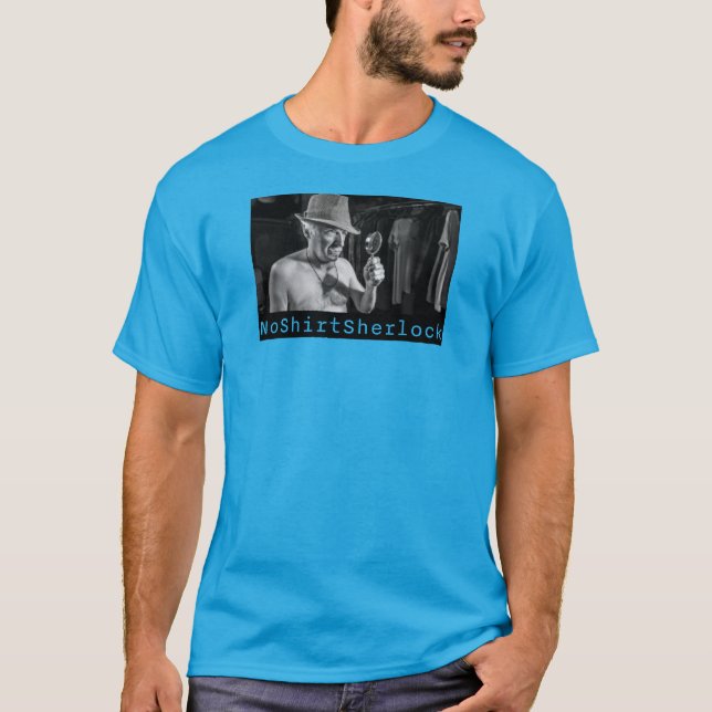 Camiseta NoShirtSherlock "Investigando a los camisetas" (Anverso)