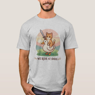 Camiseta Nosotros Cabalgamos Al Amanecer Gato Adorable Mont