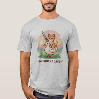 Camiseta Nosotros Cabalgamos Al Amanecer Gato Adorable Mont