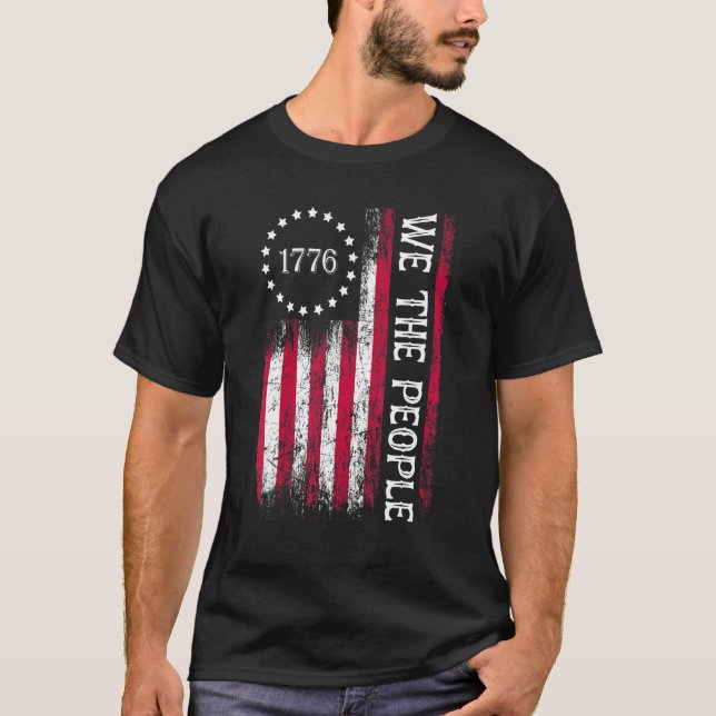 Camiseta Nosotros, el pueblo Bandera Estadounidense 1776 In (Anverso)