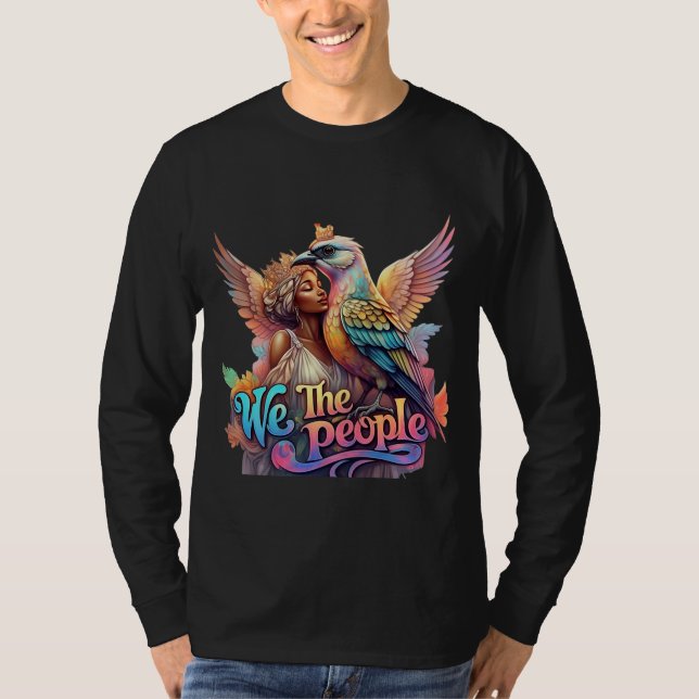 Camiseta Nosotros, el pueblo - Colorido pájaro de la libert (Anverso)