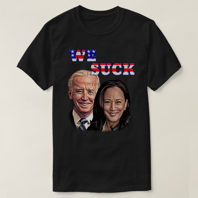 Camiseta NOSOTROS SUCK Anti Biden Harris Pegatina de diseño (Diseño del anverso)