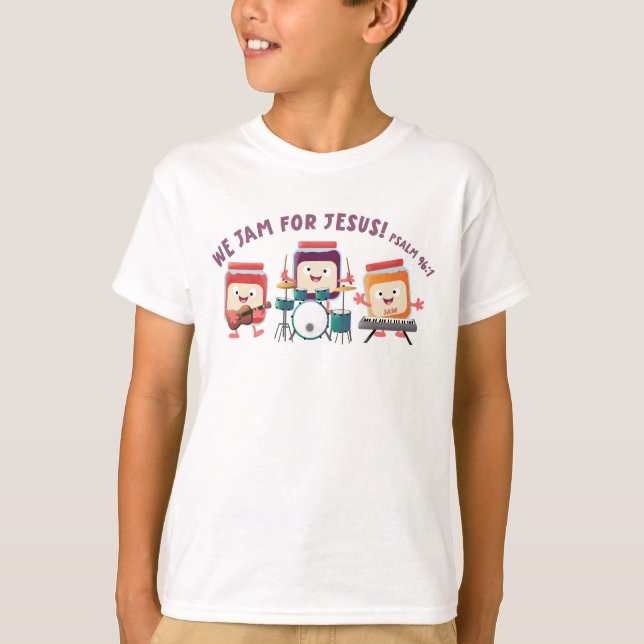Camiseta Nosotros tocamos para Jesús lindo versículo de la  (Anverso)