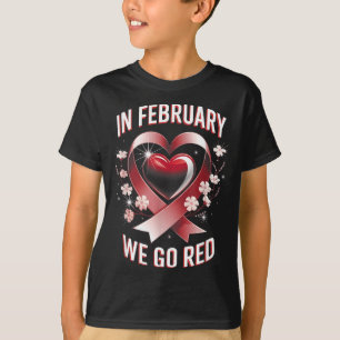 Camiseta Nosotros Vamos de Rojo Febrero Conciencia sobre la