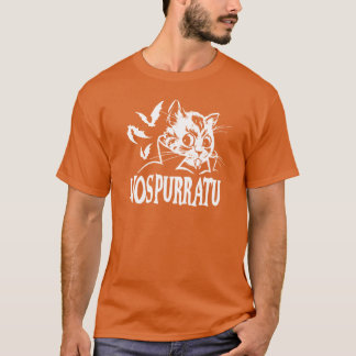 Camiseta NosPURRatu Kitty with fangs Vampire Cat and flying