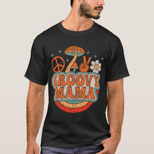 Camiseta Nostalgia estética de los años 70 de Groovy Mama (Anverso)