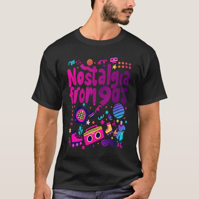 Camiseta Nostalgia From 90's Cool 90's Outfit Illustration  (Anverso)