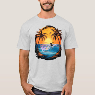 Camiseta Nostalgia veraniega - Un paraíso de la playa dibuj
