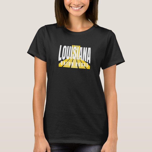 Camiseta Nostalgic Baton Rouge Cool Purple & Yellow Louisia (Anverso)