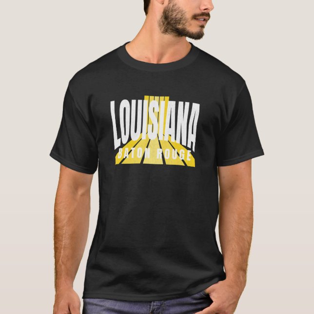 Camiseta Nostalgic Baton Rouge Cool Purple & Yellow Louisia (Anverso)