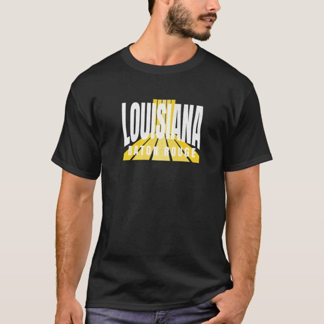 Camiseta Nostalgic Baton Rouge Cool Purple & Yellow Louisia (Anverso)
