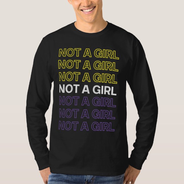 Camiseta Not A Girl Nonbinary Pride Flag For Enby (Anverso)