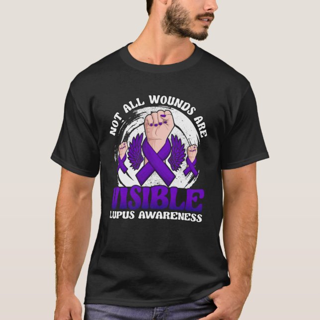 Camiseta Not All Wounds Are Visible Lupus Warrior Purple Ri (Anverso)