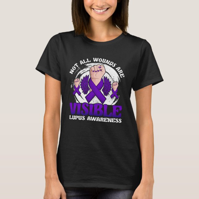 Camiseta Not All Wounds Are Visible Lupus Warrior Purple Ri (Anverso)