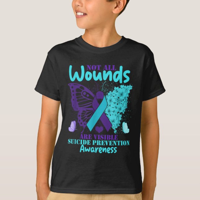 Camiseta Not All Wounds Are Visible Suicide Awareness  (Anverso)