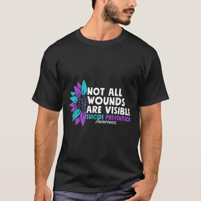 Camiseta Not All Wounds Are Visible Suicide Awareness Menta (Anverso)