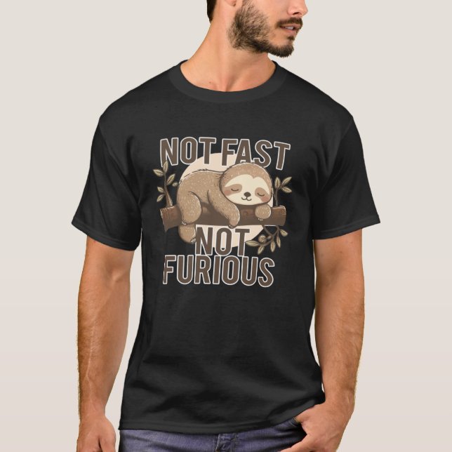 Camiseta not fast not furious sloth  running team (Anverso)
