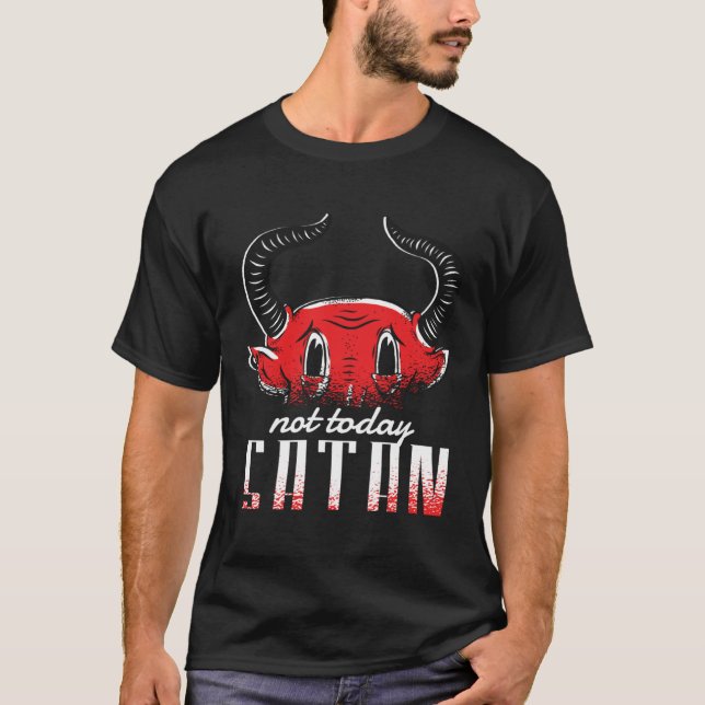 Camiseta Not today satan  Christian  Religious Puns (Anverso)