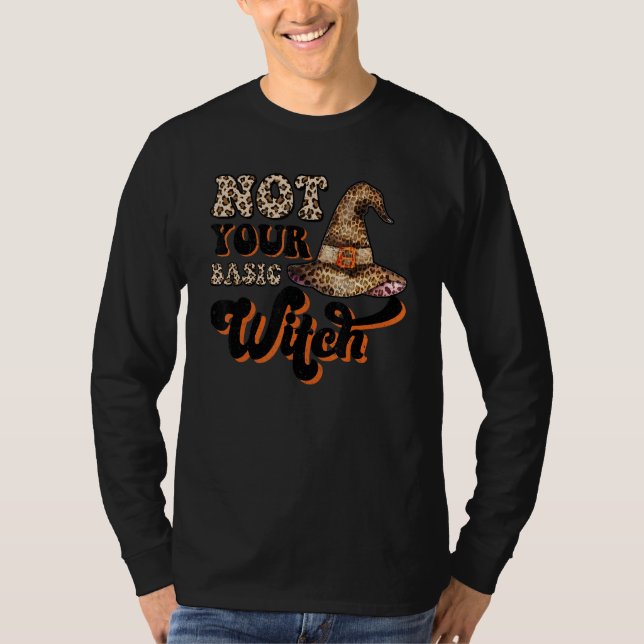 Camiseta Not Your Basic Witch Witch Hat Boho Retro Hallowee (Anverso)