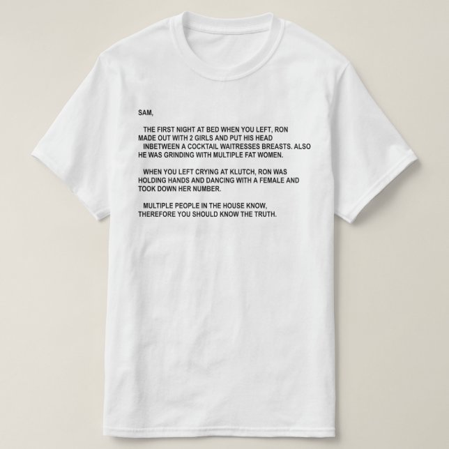 Camiseta Nota (Diseño del anverso)