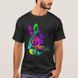 Camiseta Nota artística de música arcoiris