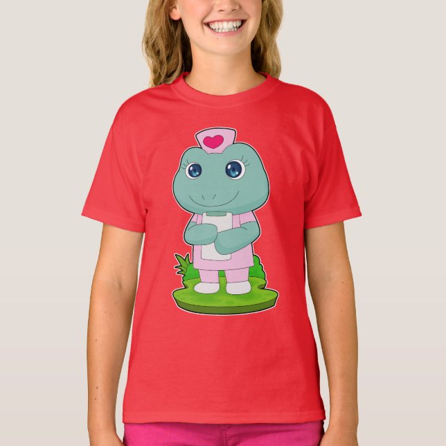 Camiseta Nota de enfermera de rana (Anverso)