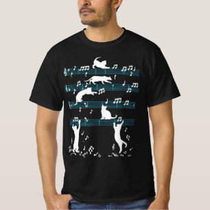 Camiseta Nota de música de juego gato kitty