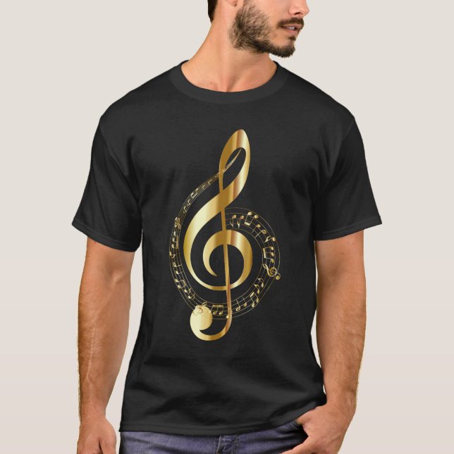 Camiseta Nota de música de oro (Anverso)