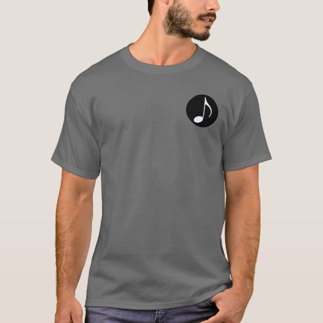 Camiseta nota de música en blanco y negro (Anverso)