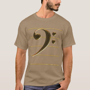 Camiseta Nota de música Gold Bass Clef