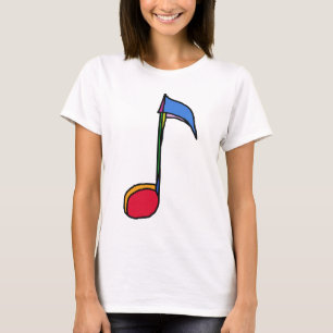 Camiseta nota de música gráfica colorida
