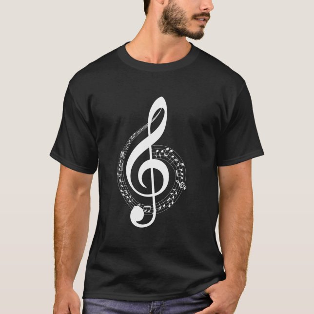 Camiseta Nota De Música Símbolo Musical Clef Treble White P (Anverso)